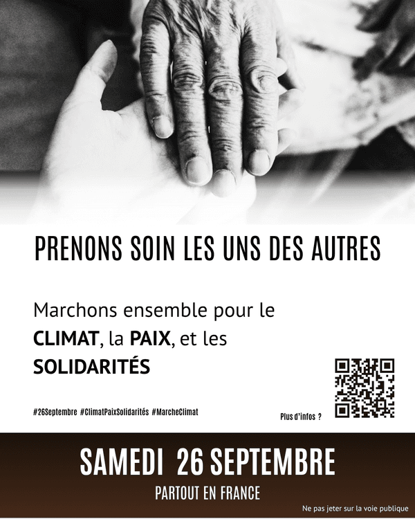 Tract du 26 septembre — Prenons soin les uns des autres — noir et blanc