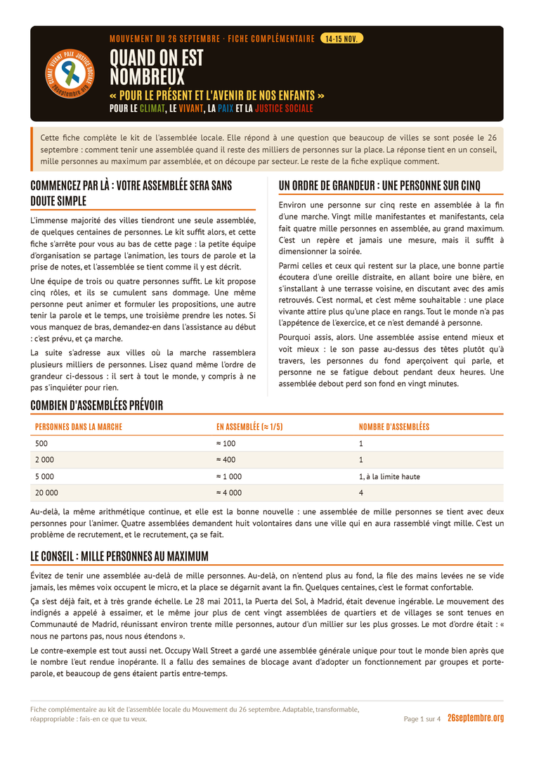 Première page du document « Fiche complémentaire : quand on est nombreux »