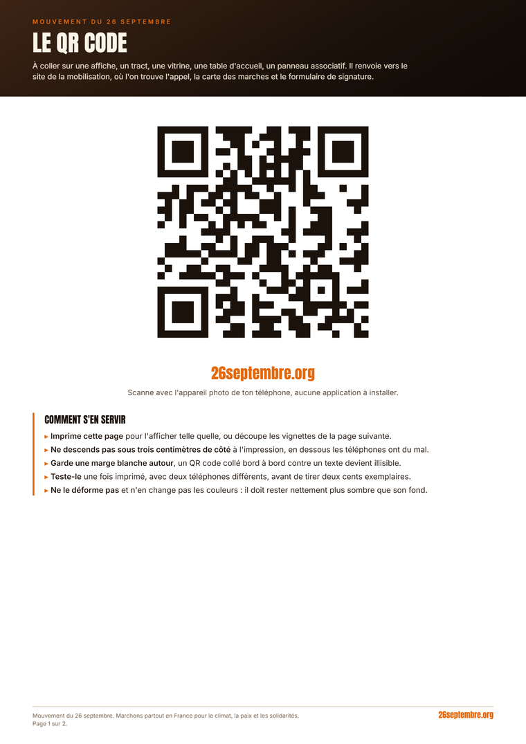 Première page du document « Le QR code »